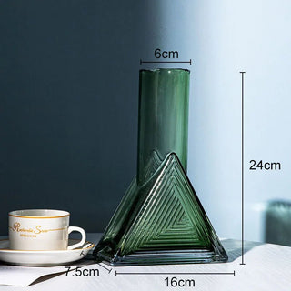 Vaso Materiale Vetro Modello Geometrico Diversi Modelli Design Creativo Moderno Composizione Floreale-INTERIOR DREAM DESIGN