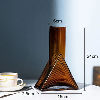 Vaso Materiale Vetro Modello Geometrico Diversi Modelli Design Creativo Moderno Composizione Floreale-INTERIOR DREAM DESIGN