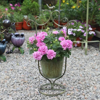 Vaso Metallo Vintage Decorazione Giardino Design Moderno Verde Composizione Floreale-INTERIOR DREAM DESIGN