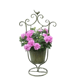 Vaso Metallo Vintage Decorazione Giardino Design Moderno Verde Composizione Floreale-INTERIOR DREAM DESIGN