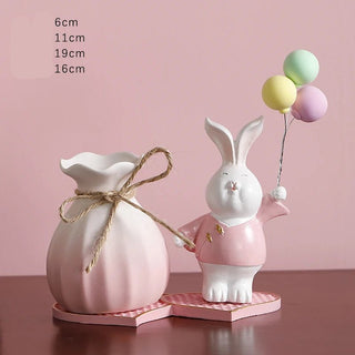 Vaso Modello Coniglio Materiale Ceramica Composizione Floreale Arredo Casa Diverse Colorazioni-INTERIOR DREAM DESIGN