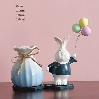 Vaso Modello Coniglio Materiale Ceramica Composizione Floreale Arredo Casa Diverse Colorazioni-INTERIOR DREAM DESIGN
