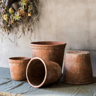 Vaso Piante Doppio Uso Esterno Interno Diverse Dimensioni Ceramica Rossa-INTERIOR DREAM DESIGN