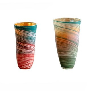 Vaso Vetro Multicolore Colorato Fantasioso Floreale Decorazione Casa Salotto Fiori Diverse Dimensioni-INTERIOR DREAM DESIGN