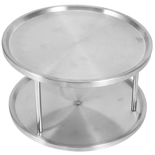 Vassoio Materiale Acciaio 2 Ripiani Grandi Capacità Vassoio Porta Oggetti Decorazione Tavolo-INTERIOR DREAM DESIGN