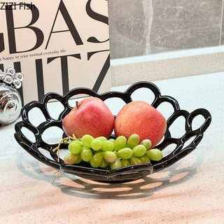 Vassoio Materiale Ceramica Design Moderno Creativo Innovativo Resistente Porta Oggetti-INTERIOR DREAM DESIGN