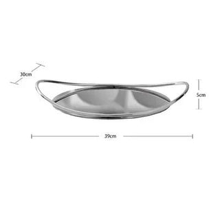 Vassoio Materiale Legno Acciaio Decorazione Moderna Design Elegante Arredo Tavolo Porta Oggetti-INTERIOR DREAM DESIGN