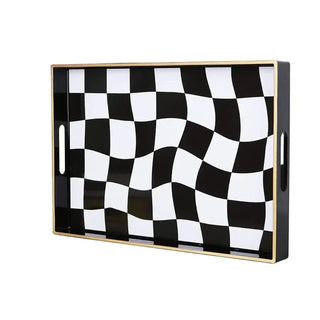 Vassoio Materiale Plastica Modello Scacchiera Vassoio Porta Oggetti Decorazione Casa Creativa-INTERIOR DREAM DESIGN