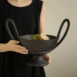 Vassoio Materiale Resina Beige Nero Grandi Capacità Espositore Tavolo Arredo Casa-INTERIOR DREAM DESIGN