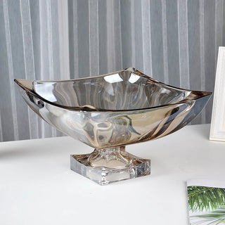 Vassoio Materiale Vetro Decorazione Tavolo Arredo Vassoio Porta Oggetti Decorazione Moderna-INTERIOR DREAM DESIGN