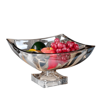 Vassoio Materiale Vetro Decorazione Tavolo Arredo Vassoio Porta Oggetti Decorazione Moderna-INTERIOR DREAM DESIGN