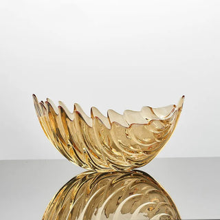 Vassoio Materiale Vetro Diverse Colorazioni Arredo Porta Oggetti Resistente Design Modello Foglia-INTERIOR DREAM DESIGN