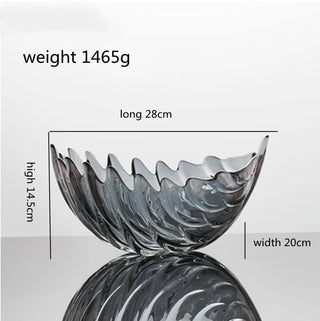 Vassoio Materiale Vetro Diverse Colorazioni Arredo Porta Oggetti Resistente Design Modello Foglia-INTERIOR DREAM DESIGN