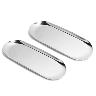 Vassoio Porta Oggetti Decorazione Elegante Design Moderno Materiale Acciaio Espositore Da Tavolo-INTERIOR DREAM DESIGN