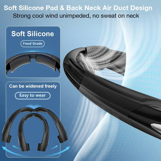 Ventilatore Portatile Nero Bianco 6 Velocità Apribile Comodo Pratico Elettrodomestici Ricaricabili-INTERIOR DREAM DESIGN