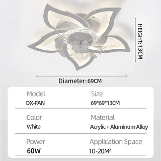 Ventilatore Soffitto Diversi Colori Forma Fiore Alluminio Acrilico Diverse Velocità-INTERIOR DREAM DESIGN