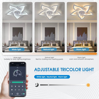 Ventilatore Soffitto Diversi Colori Forma Fiore Alluminio Acrilico Diverse Velocità-INTERIOR DREAM DESIGN