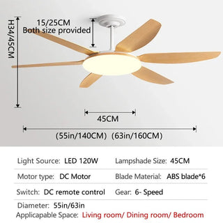 Ventilatore Soffitto Luce Diverse Dimensioni Legno Colori Bianco Marrone Grigio Casa Vento-INTERIOR DREAM DESIGN