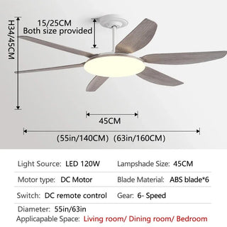 Ventilatore Soffitto Luce Diverse Dimensioni Legno Colori Bianco Marrone Grigio Casa Vento-INTERIOR DREAM DESIGN