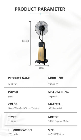 Ventilatore Umidificatore Display Touch Screen Getto Acqua Raffreddamento Diversi Colori-INTERIOR DREAM DESIGN