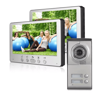 Video Citofono Impermeabile Grigio Nero Doppio Display ABS Resistente Esterno-INTERIOR DREAM DESIGN