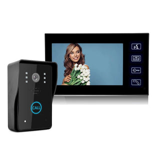 Video Citofono Nero Display Doppio Singolo Utile Casa Sicurezza ABS Porta Visione Notturna-INTERIOR DREAM DESIGN