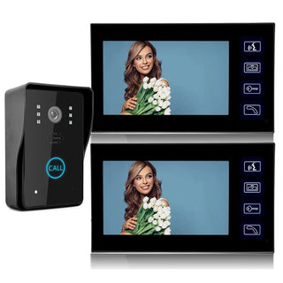 Video Citofono Nero Display Doppio Singolo Utile Casa Sicurezza ABS Porta Visione Notturna-INTERIOR DREAM DESIGN